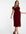 Bardot velvet midi dress in burgundy-Red