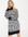 Fluffy knit high neck jumper dress in houndstooth-Black