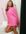 High neck mini jumper dress in hot pink