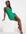 Ruched side bodycon dress in green