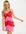 Tiered frill mini dress in pink and red contrast-Multi