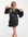 Club L London Maternity satin knot front mini skater dress in black
