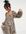 ASOS DESIGN Petite square neck pleated mini skater dress in natural leopard-Multi