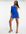 Ruched side bodycon dress in blue