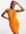 Towelling wrap halter beach mini dress in orange