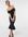 Exclusive bardot sweetheart pephem midi dress in black