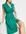 Closet pleated wrap front dress-Green