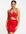 Cut out cross front mini dress in red-Green
