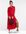 Claudette dress with long sleeves and side split in red