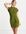 Belted tie waist mini dress in olive green