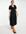 Tiered midi wrap dress with puff sleeve in black