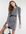 Mini dress with gathered shoulder and ruched side in sparkle grey