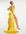 Sweetheart satin ruched mini dress with side drape in yellow