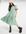 Midi smock dress with tie back in meadow ditsy-Green
