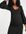 Maternity plunge front midi dress with organza sleeve in black