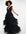 Tiered tulle maxi dress in black