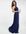 Bridesmaid pleated wrap detail maxi dress in navy