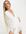 Lace long sleeve mini dress in white