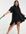X Lorna Luxe cape step hem dress ruffle mini dress in black