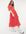 Fayola drape midi dress in red