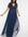 Bridesmaid v neck maxi tulle dress with tonal delicate sequin in navy
