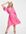 Kimono sleeve mini wrap dress in pink