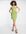 Slit detail mini satin dress in lime-Green