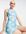 High neck bodycon mini dress in Y2K butterfly print-Blue