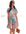 Gedessineerde jurk gemaakt van crêpe viscose, kleurrijke zomerjurk, strandjurk