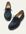 Chunky Sole Leather Deck Shoes Navy Women , Navy