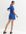 Blue Herringbone Tie Sleeve Mini Tea Dress