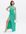Green Halter Neck Twist Split Maxi Wrap Dress New Look