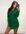 Green Long Sleeve Mini Wrap Dress New Look