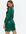 Dark Green Sequin Belted Mini Wrap Dress New Look