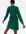 Tall Green Crinkle Jersey Long Sleeve Mini Oversized Smock Dress