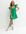Green Poplin Tie Back Square Neck Mini Dress