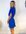 Blue High Neck Puff Sleeve Skater Dress New Look