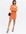 Orange Ruched Collared Mini Dress