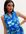 Blue Leopard Print Jacquard Satin Midi Wrap Dress