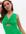 Green Ribbed Sleeveless Twist Front Midi Dress