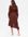 Dark Brown Satin Ruffle Midi Wrap Dress