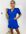 Blue Pleated Sleeve Frill Mini Wrap Skater Dress New Look