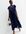Tall Navy Satin Pleated Belted Midi Wrap Dress