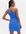 Blue Jacquard One Shoulder Mini Bodycon Dress
