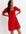 Red Textured Jersey Ruched Mini Dress