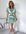 Light Green Abstract Belted Mini Wrap Dress New Look