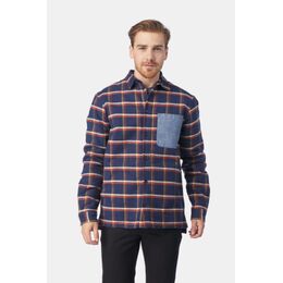 Ramon Flannel Check Quilted Overshirt Donkerblauw