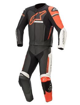 GP Force Phantom 2PC Suit, 2-delig motorpak, Zwart-Wit-Rood Fluo