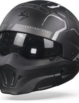 EXO-Combat Evo Ram Matt Black Silver Jet Helmet XL