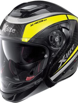 X-403 GT Ultra Cabon Meridian N-Com Helm, zwart-wit-geel, afmeting S